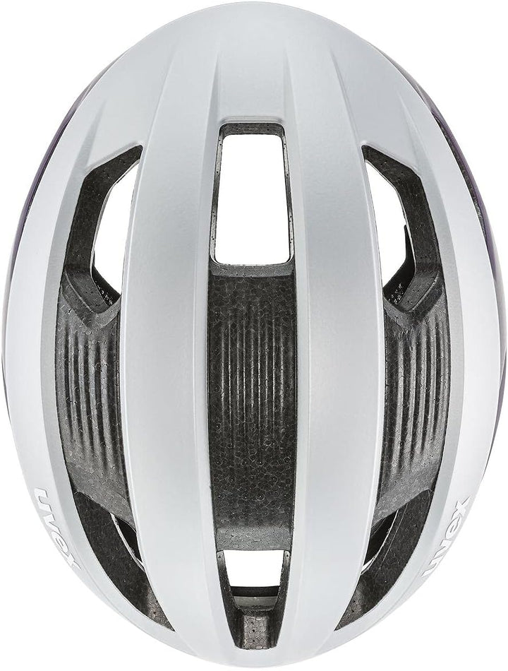 Uvex Rise CC Damen Rennrad Fahrrad Helm matt silberfarben/lila 2022 52-56 cm, 52-56 cm