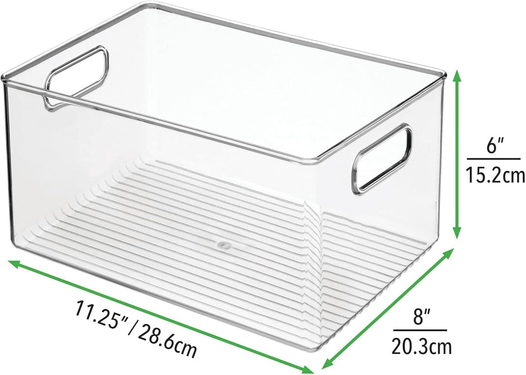 mDesign Ablagebox mit integrierten Griffen – grosse Aufbewahrungsbox für Make-up, Handtücher, Seifen