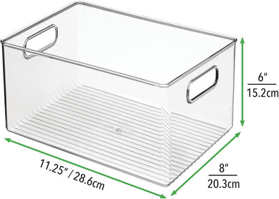 mDesign Ablagebox mit integrierten Griffen – grosse Aufbewahrungsbox für Make-up, Handtücher, Seifen