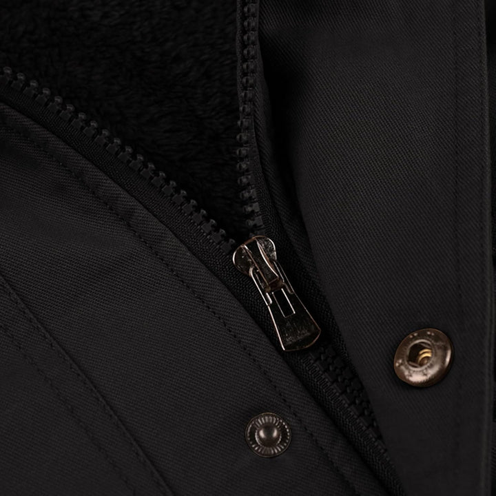 YEBIRAL Herren Fleece Gefüttert Warme Winterjacke Militär Jacke mit Abnehmbarer Kapuze Übergangsjack