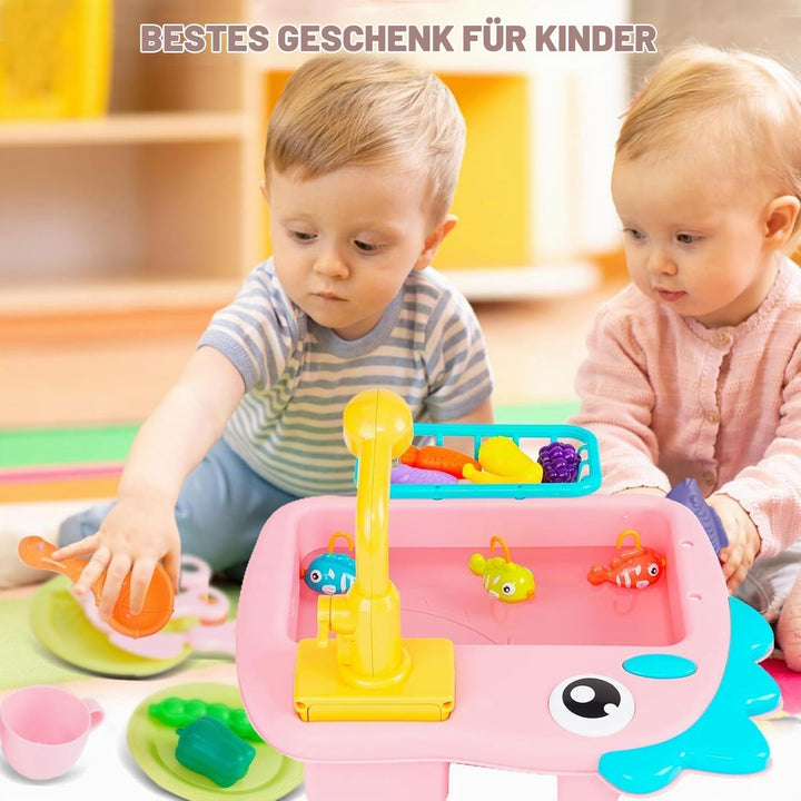 Küchenspüle Spielzeug Set, Waschbecken Kinder, Kinderspielzeug Rollenspiel für Kinder