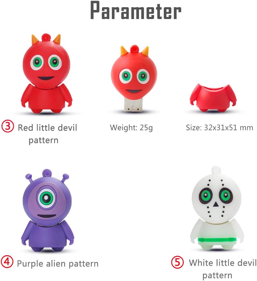 BORLTER CLAMP 16 GB USB-Stick 5 Stück Halloween-Muster, BorlterClamp Speicherstick Pen Drive Hallowe