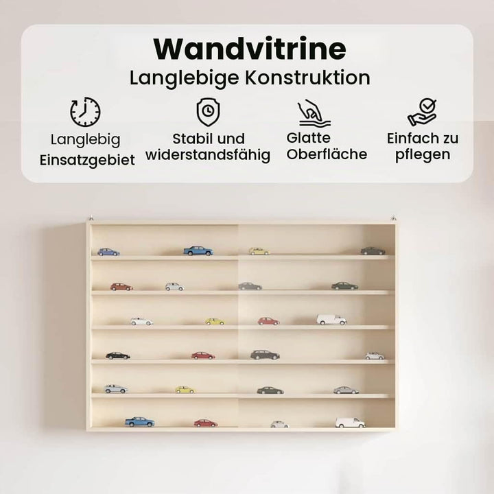 vidaXL Wanddisplay-Case mit Regal Beige 80 x 8,5 x 54 cm Sperrholz, Moderne, rechteckige Wandregal-L