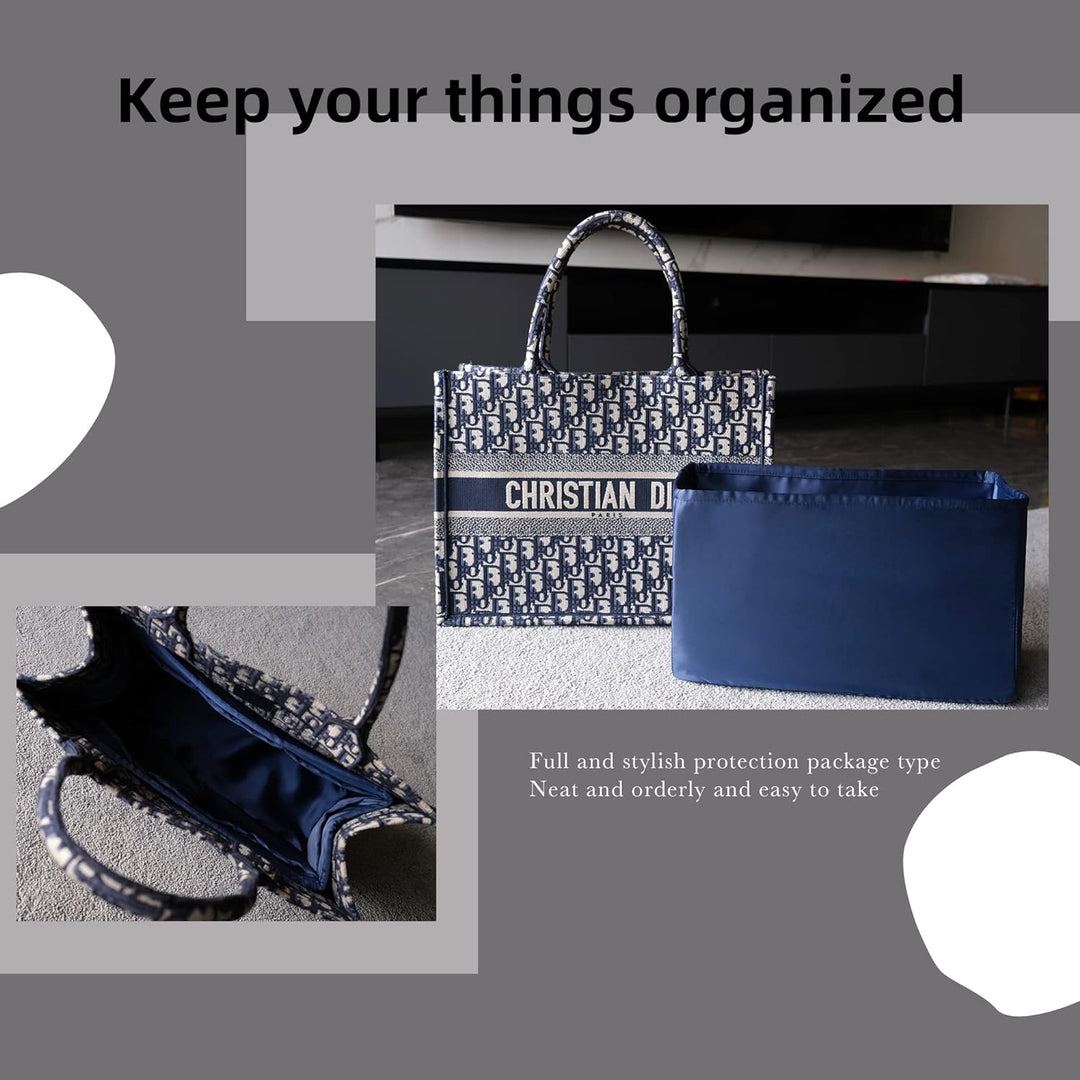 DGAZ Taschen Organizer Einsatz, Seide Taschenorganizer für Dior Book Tote Mini/S/M/L Tasche, Seidige