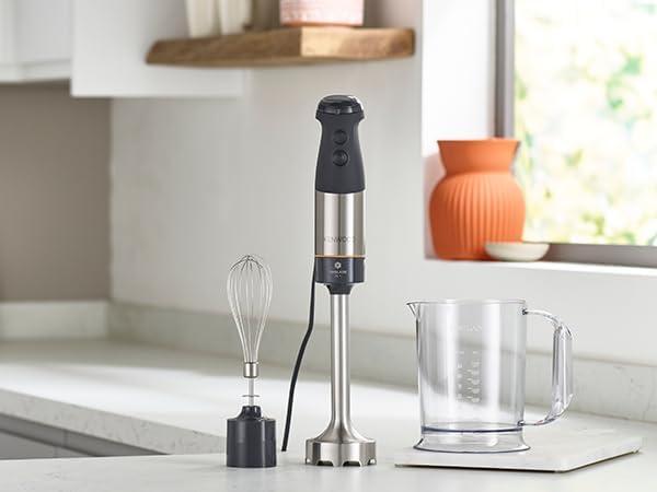 Kenwood Triblade XL+ HBM60.002GY Stabmixer - Pürierstab mit TriBlade-System, Einstellbare Geschwindi
