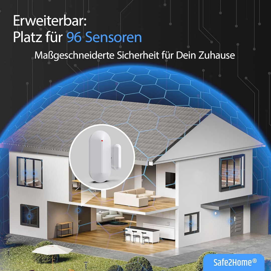 Safe2Home® 4G Funk Alarmanlage Basis Set SP210 mit Sabotageschutz u Lichtsteuerung – deutsch - LTE W