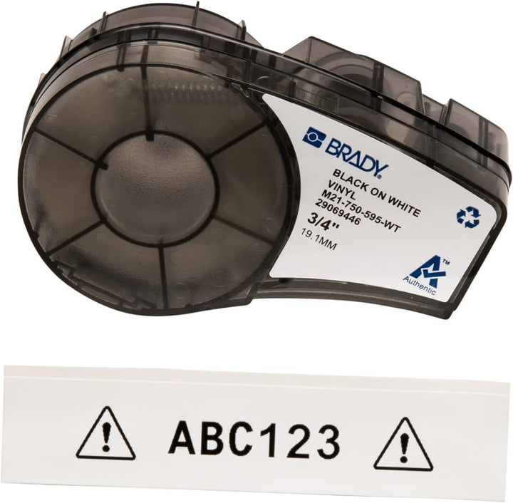 Brady M21-750-595-WT Tape For Lab Pal, Vinyl, 19.1 mm, White Etikett Vinyl - Schwarz auf Weiss, 19.0