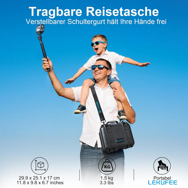 LEKUFEE wasserdichte Hartschalen-Tragetasche für DJI Osmo Action 6,Osmo Action 5 Pro/4/3,Standard Co
