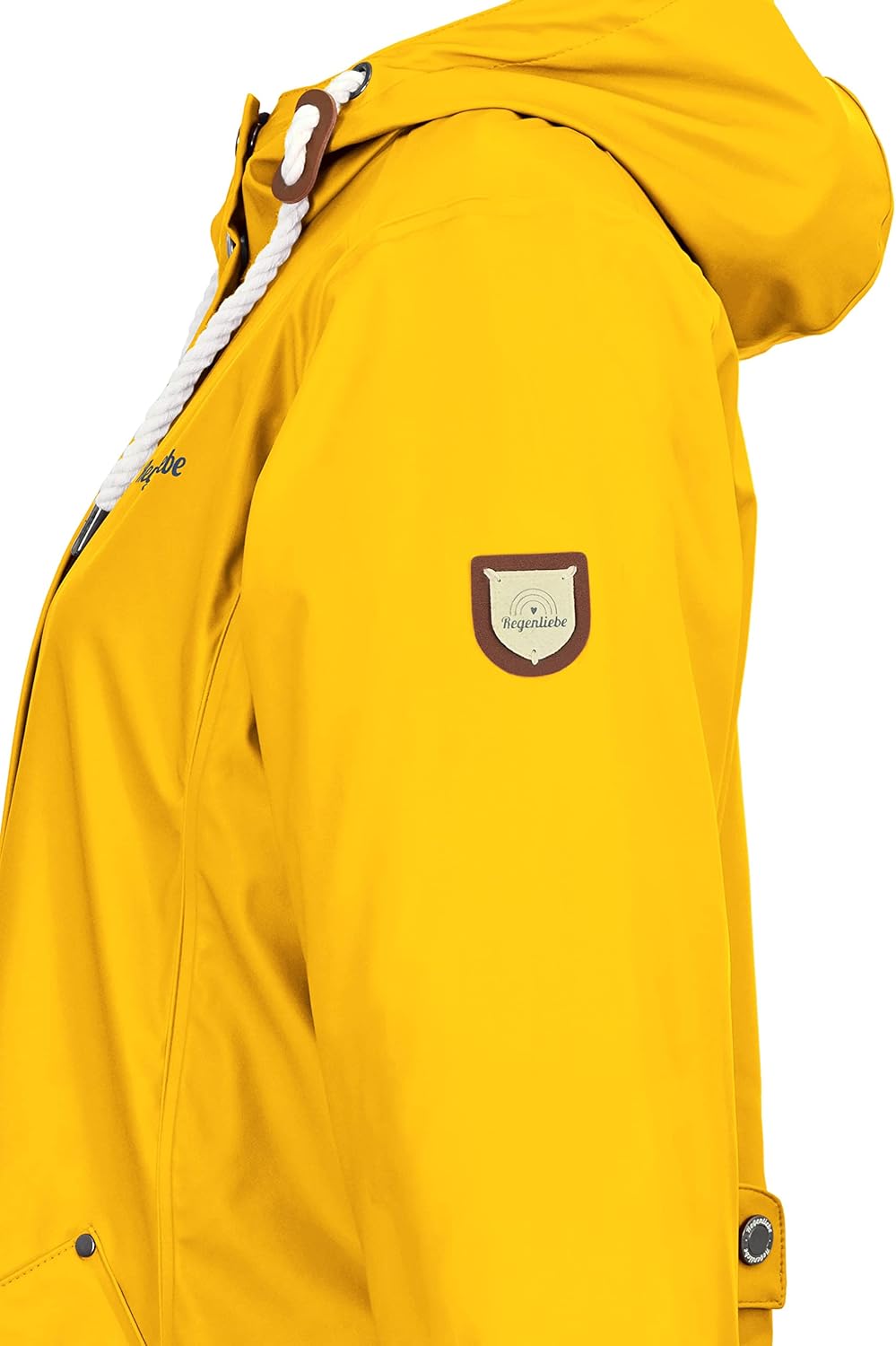 Regenliebe Damen Regenmantel Friesennerz mit Teddyfleece gefüttert, Gelb
