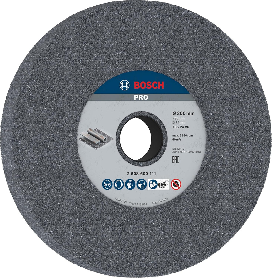 Bosch Professional 1x Schleifscheibe für Doppelschleifmaschine (Ø 200 x 25 mm, K36, Zubehör Schleifm