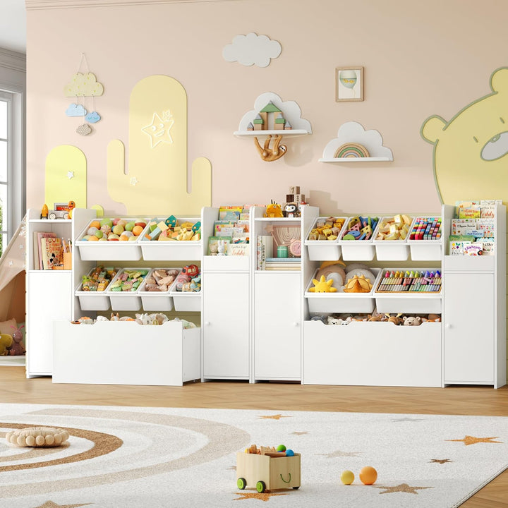 FOREHILL Kinderregal mit Bücherregal, Spielzeug Aufbewahrung, Kinderzimmer Möbel mit Aufbewahrungsbo
