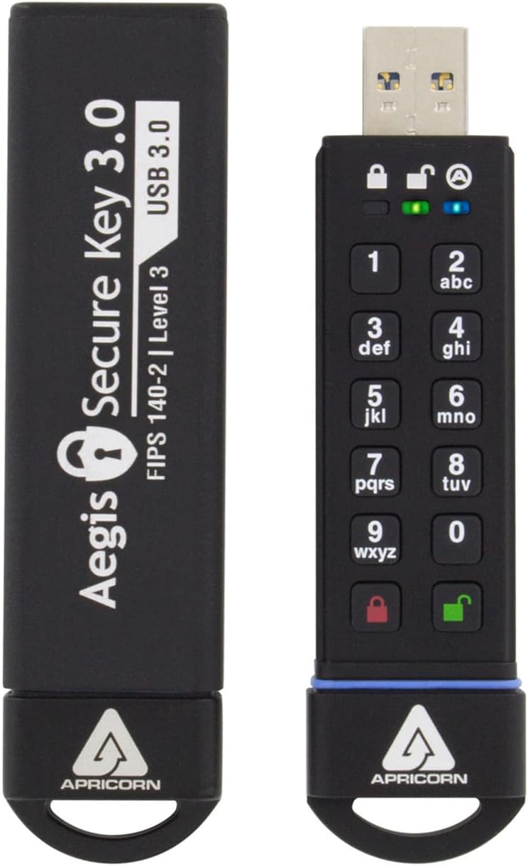 Apricorn 30 GB Aegis Secure USB 3.0 Flash Drive, schwarz 30 GB, 30 GB