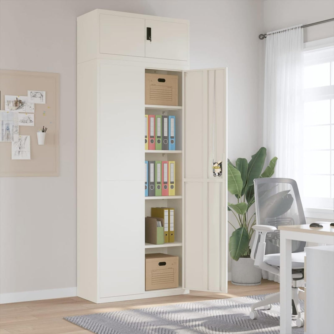 IKAYAA Aktenschrank Abschliessbar Büroschrank Weiss Metallschrank Stahlschrank Werkzeugschrank Metal