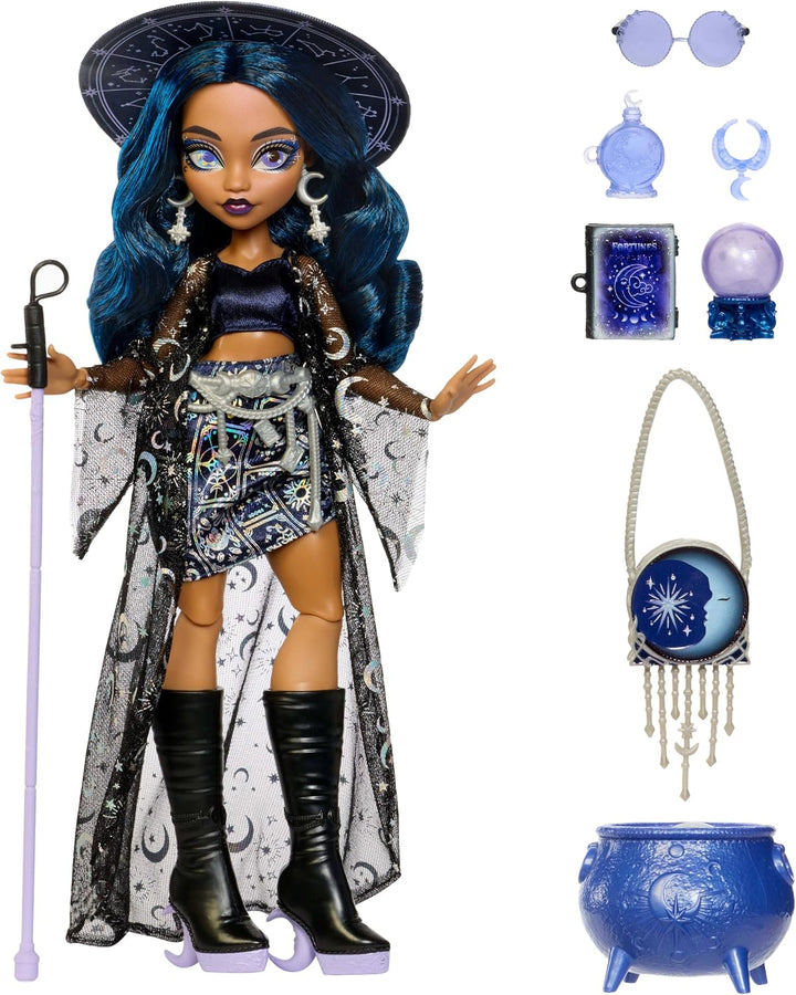 Monster High Puppe, Moonspell Magic by Wahrsager-Hexe Claire De Luna mit Überraschung im Kessel und