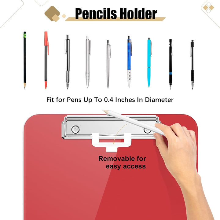 Hnogri Kunststoff-Klemmbrett 6er-Set, Standard A4 Letter Size Klemmbretter für Studenten, Büro und F