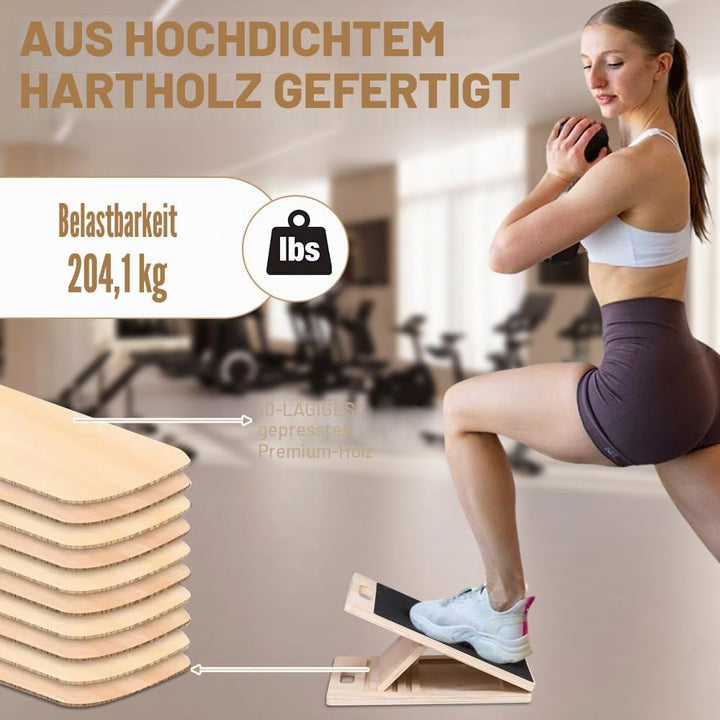 Professionelles Schrägbrett Aus Holz, Portable Wooden Slant Board, Einstellbares &amp; Rutschfestes Schr