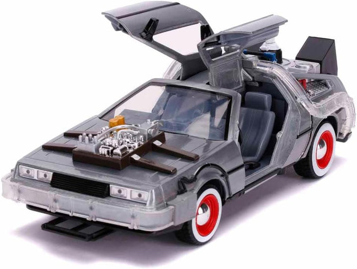 Jada Toys Zurück in die Zukunft 3, DeLorean DMC-12 Modellauto, 1:24, Time Machine, mit Licht- und Ra
