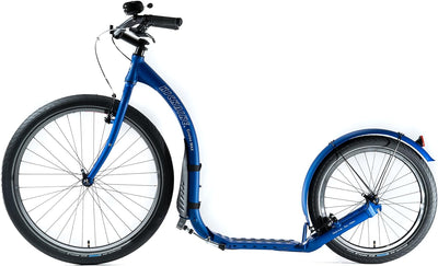 Kickbike Cruise Max 20 - Tretroller für Erwachsene - Scooter Cityroller Finnscoot schwarz/weiss/blau
