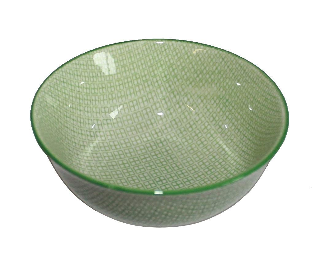 Grosse Matcha Reisschale Porzellan Soba Bowl „Niji“ grün ø 15 cm Nr. 090