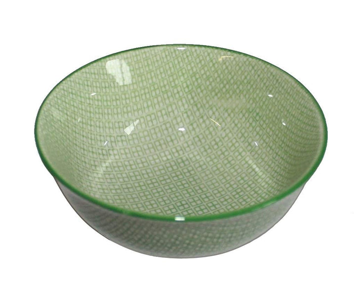 Grosse Matcha Reisschale Porzellan Soba Bowl „Niji“ grün ø 15 cm Nr. 090