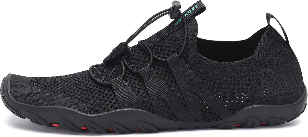 SAGUARO Herren Badeschuhe Damen rutschfeste Sohle Schnell Trocknend Schwimmschuhe 37 EU Dunkelschwar