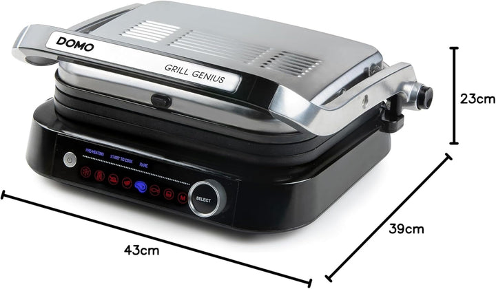 DOMO DO9249G Kontaktgrill - Grill Genius - Cool Touch Funktion - Ideal zum Grillen von Paninis, Toas