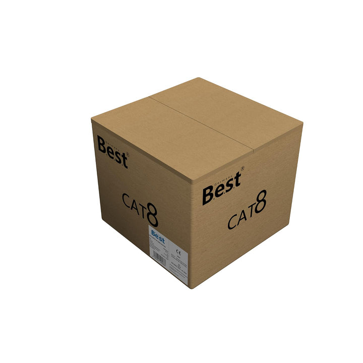 Germany B.e.s.t 50m CAT 8 Duplex Netzwerkkabel Verlegekabel Halogenfrei Installationskabel 40 Gbit/s