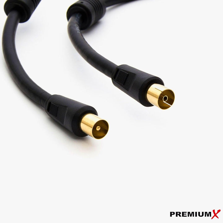 Premium X 30m Basic-LINE TV Antennenkabel IEC-Anschlusskabel Koaxial-Kabel mit Mantelstromfilter HDT