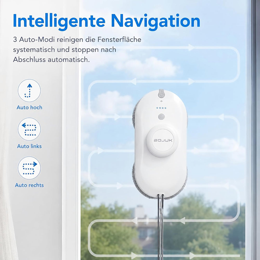 Fensterputzroboter mit Sprühfunktion, 6500Pa Fensterroboter Weiss, Weiss