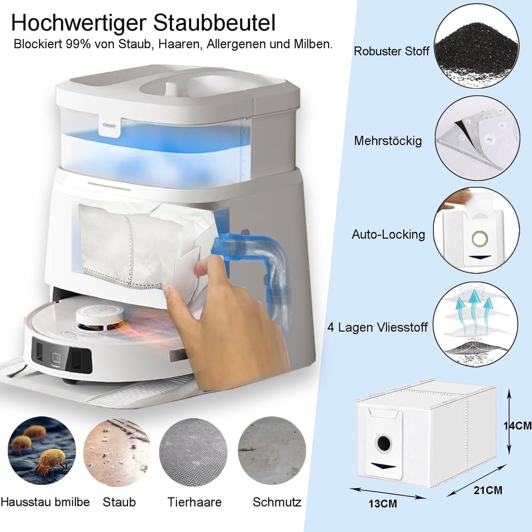 Zubehörset für ECOVACS DEEBOT T30 Omni/ T30 PRO Omni, JKOISL 1*Rollbürste 6*Staubbeutel 4*Mopp Wisch