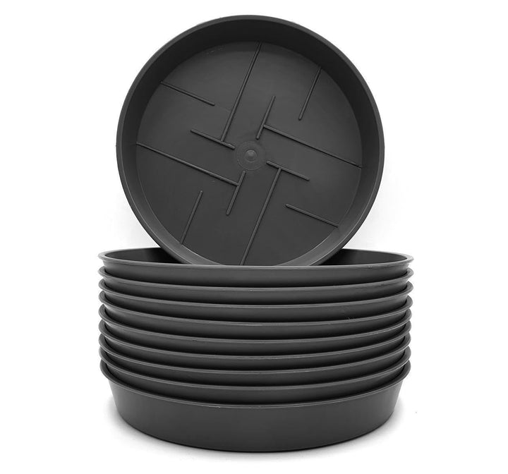 10er-Set Blumentopf-Untersetzer Rund aus Plastik 27 cm Durchmesser, Untertopf für Innen- und Aussenb