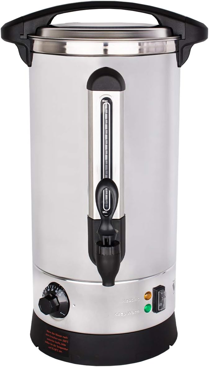 Beeketal 'BGWK10' Gastro Glühweinkocher 10 Liter Volumen mit Füllstandskala, Anit-Tropf Zapfhahn und