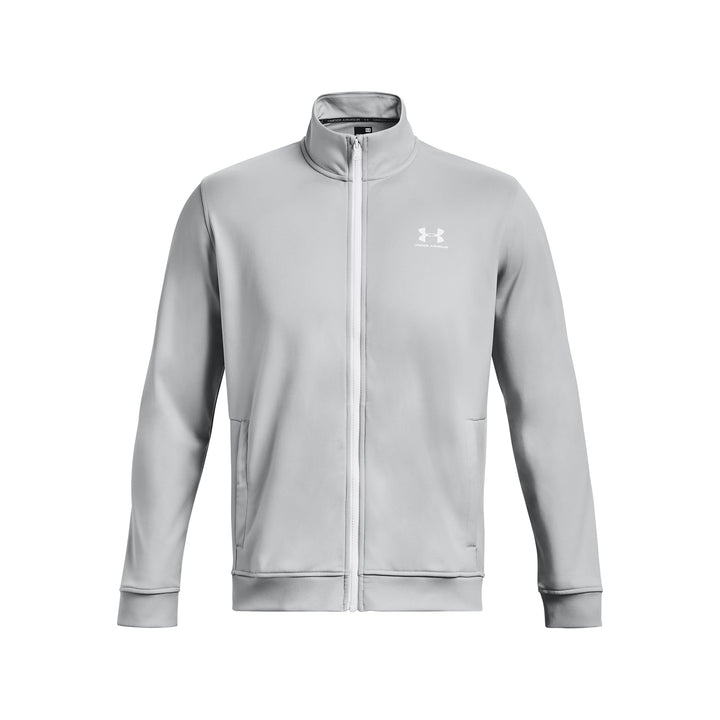 Under Armour Mens Sportstyle Tricot Moisture Wicking Quick Drying Jacket S (011) Mod Grey/White, S (