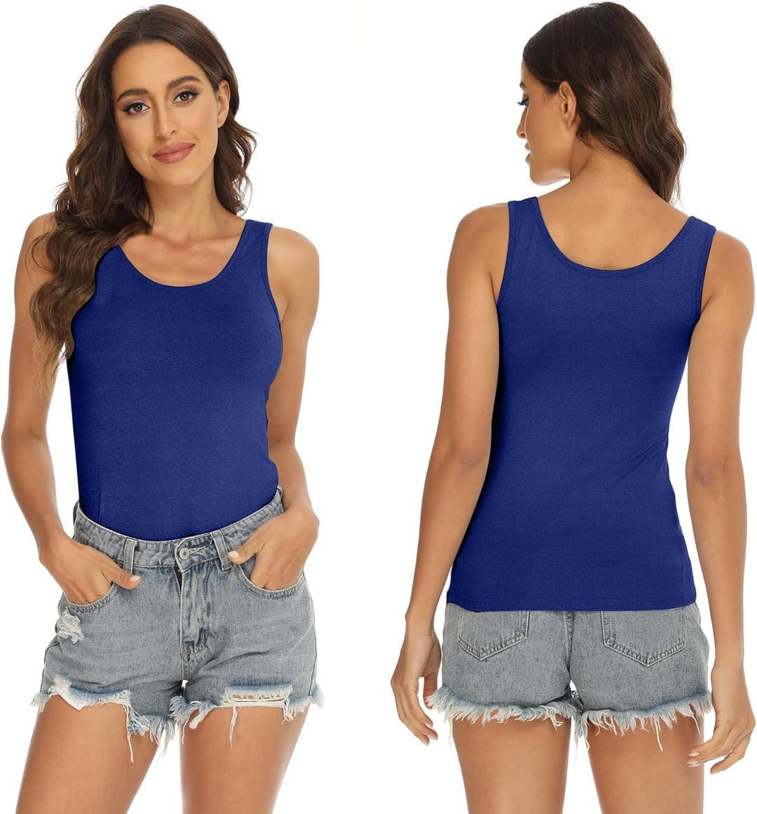 BQTQ 5 Stück Unterhemd Damen Crop Top Tank Top Basic Cami Tank Top für Frauen und Mädchen XL Schwarz