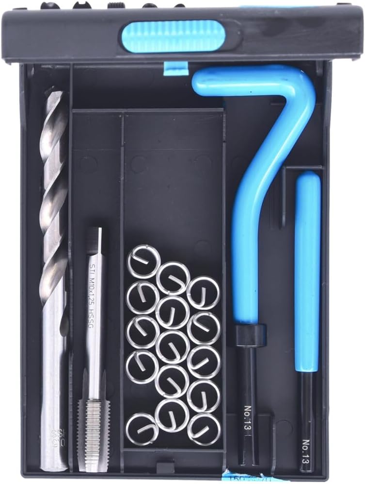 KS Tools 150.6070 Nirostahl Gewinde-Reparatur-Satz M10x1,25x13,8mm, 19-tlg.