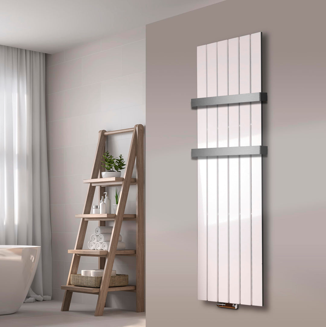 Badheizkörper Design Peking 3 180x47cm 1118 Watt weiss (+2 Halter 50mm) SZAGATO Handtuchwärmer Handt