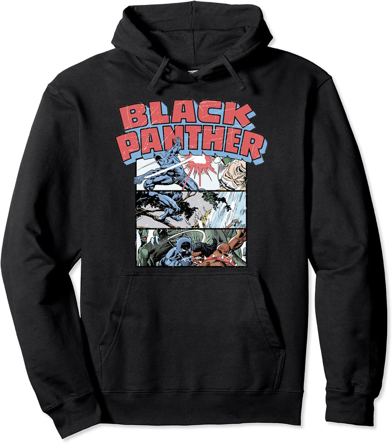Marvel Black Panther Retro Comic Stacked Panel Art Pullover Hoodie
