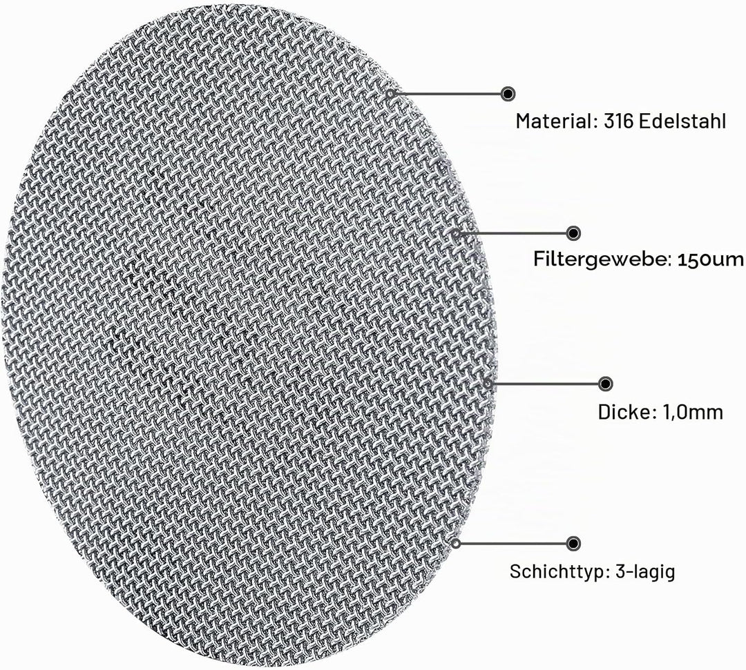 Normcore Puck-Sieb, 2 Stück, 53,3 mm, mit Ständer, wiederverwendbares Kontakt-Duschsieb mit Silikonh