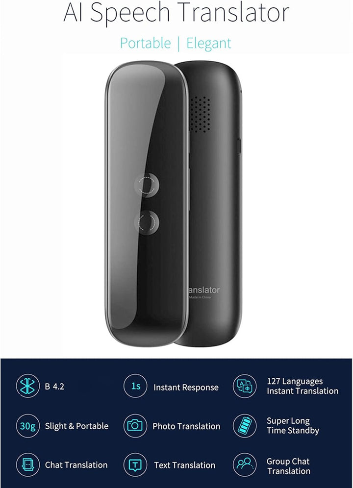 Sprachübersetzergerät, 127 Sprachen Bluetooth-Sprachübersetzer Handübersetzergerät für das Reisegesc