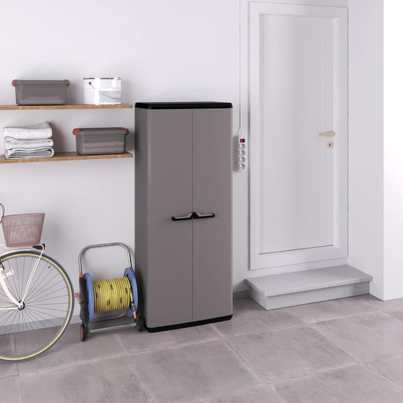 Keter Più Kunststoffschrank, hoch, anthrazit/schwarz, 68 x 39 x 166 cm Tall cabinet, Tall cabinet