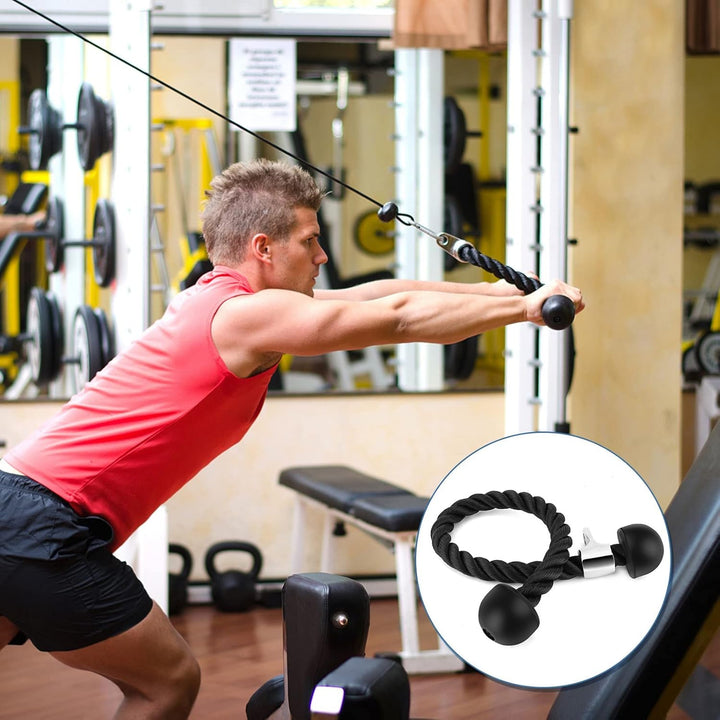 Trizepsseil, Kabelzug, Trizeps Bizeps Seil Cable, Fitness Kabelzuggriff, Fitnessstudio Oder Zu Hause