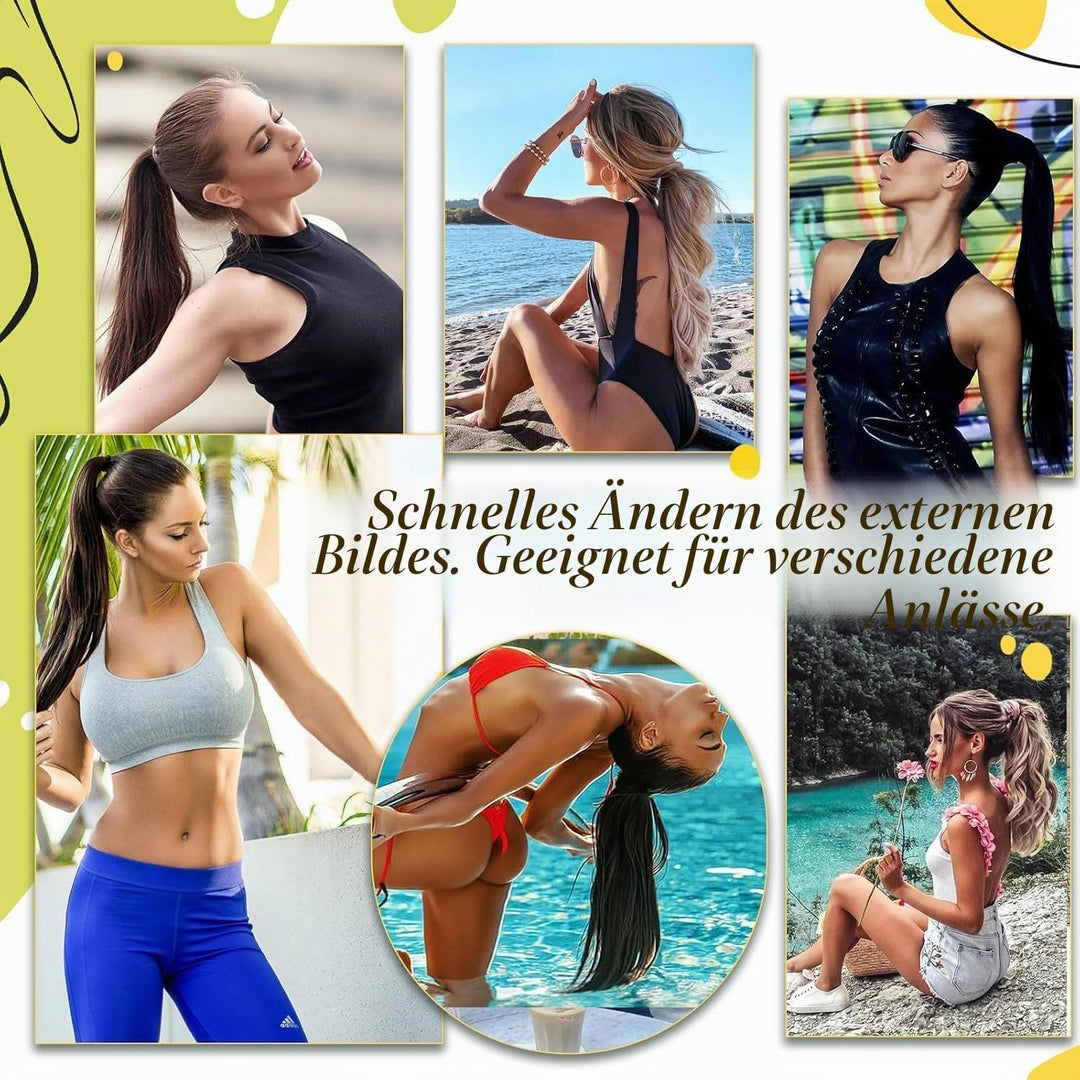 RUNATURE Echthaar Zopf Echte Haare Ponytail Extensions Echthaar Haar Pferdeschwanz Extensions Echtha