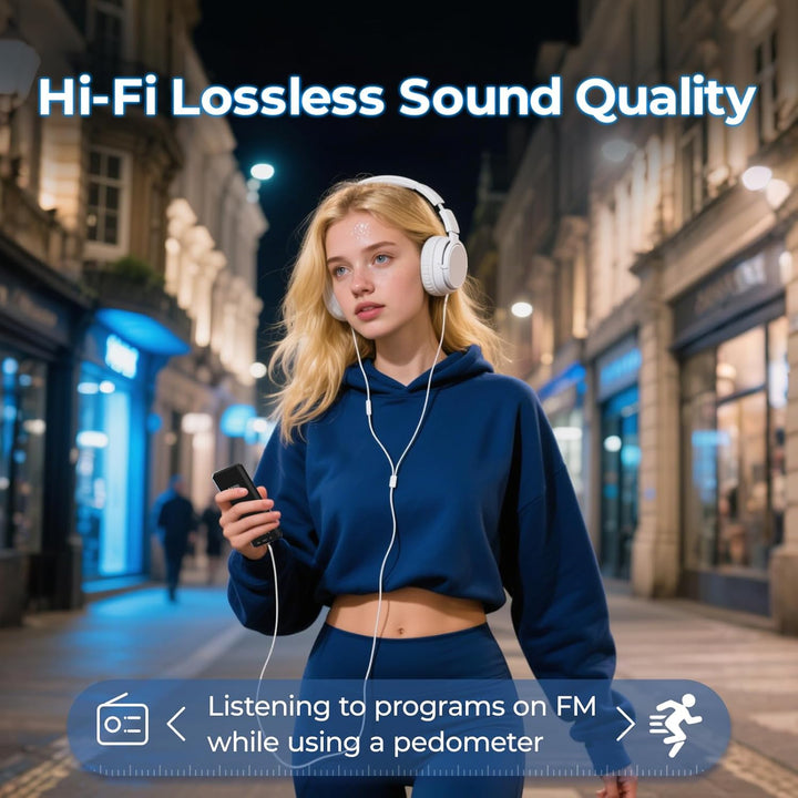 64GB MP3 Player Bluetooth 5.3, HiFi Musik Lossless Sound, Metallgehäuse Built-in HD Speaker，Touch-Ta