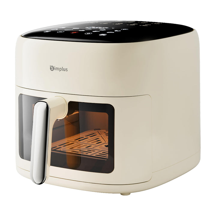 SIMPLUS Heissluftfritteuse 6,5 L, Airfryer XL mit Sichtfenster, 1500 W, extra schlankes Design, Touc