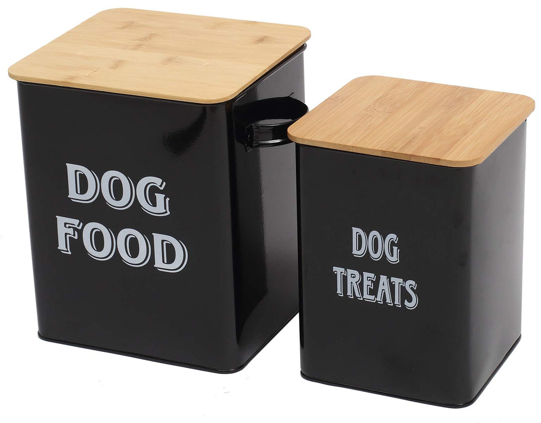 Pethiy Hundefutter und Hundeleckerlis Behälter,Futtertonne mit Schaufel,Eng anliegende Holzdeckel,be