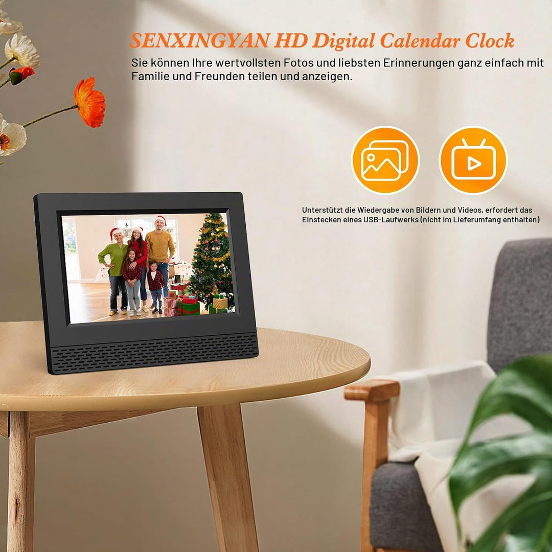 SENXINGYAN Digital Kalender Wecker, 7&