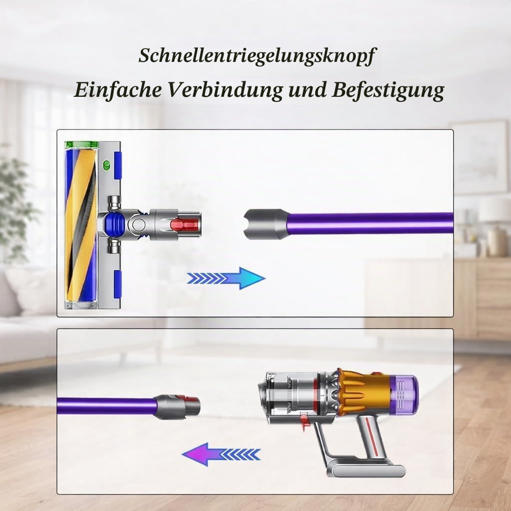 Verlängerungsrohr für Dyson V12 Detect Slim / V10 Digital Slim Stabstaubsauger, 74cm/29in Aluminium