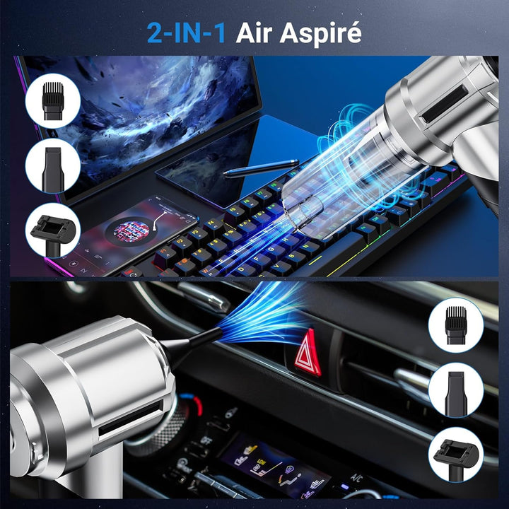 Handstaubsauger, 28000Pa Handstaubsauger Akku, 3 in 1 Faltbar Autostaubsauger, Mini Staubsauger mit