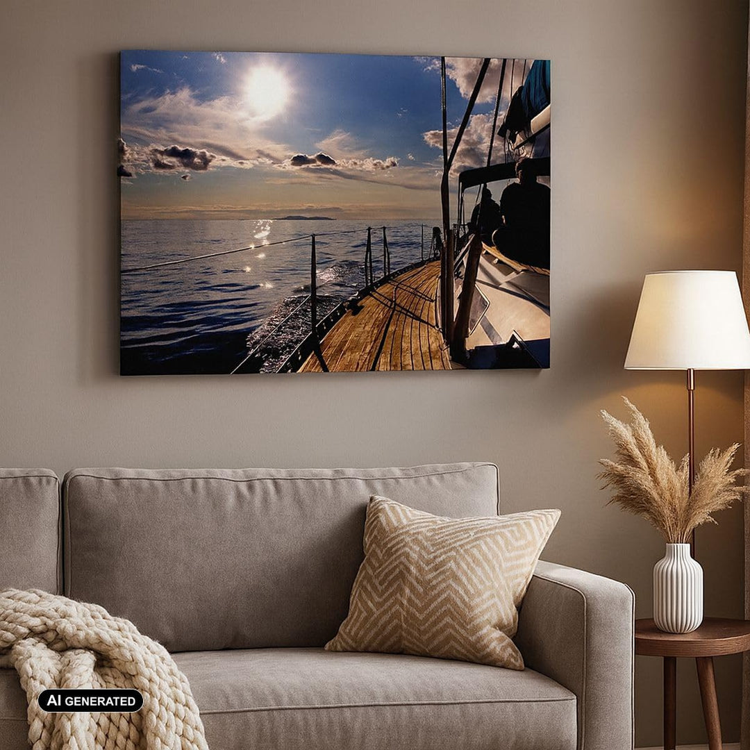 Bilder auf Leinwand 100x70cm Leinwandbild Kroatien Yacht Segeln Segelboot Gross Wanddeko Bild Schlaf