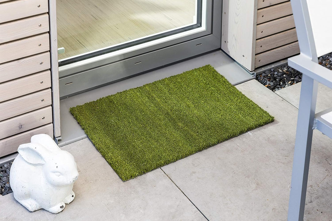 rutschfeste Kokosmatte - 40 x 60 cm Grün - Nachhaltige Naturfaser für den überdachten Aussenbereich